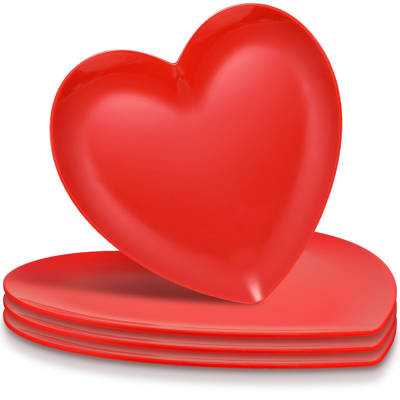 9.5 Inch Heart Shaped Dinner Plates, Valentine's Serving Plates, Unbreakable Ceramic-like Plates ... | Amazon (US)