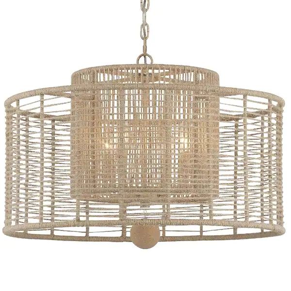 Jayna 4 Light Burnished Silver Chandelier - 25'' W x 16.5'' H - Overstock - 32073007 | Bed Bath & Beyond