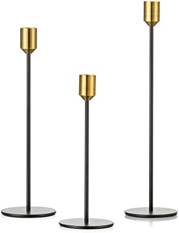 Romadedi Taper Candle Holders Black - Set of 3 Modern Decorative Iron Candlestick Holders for Tap... | Amazon (CA)