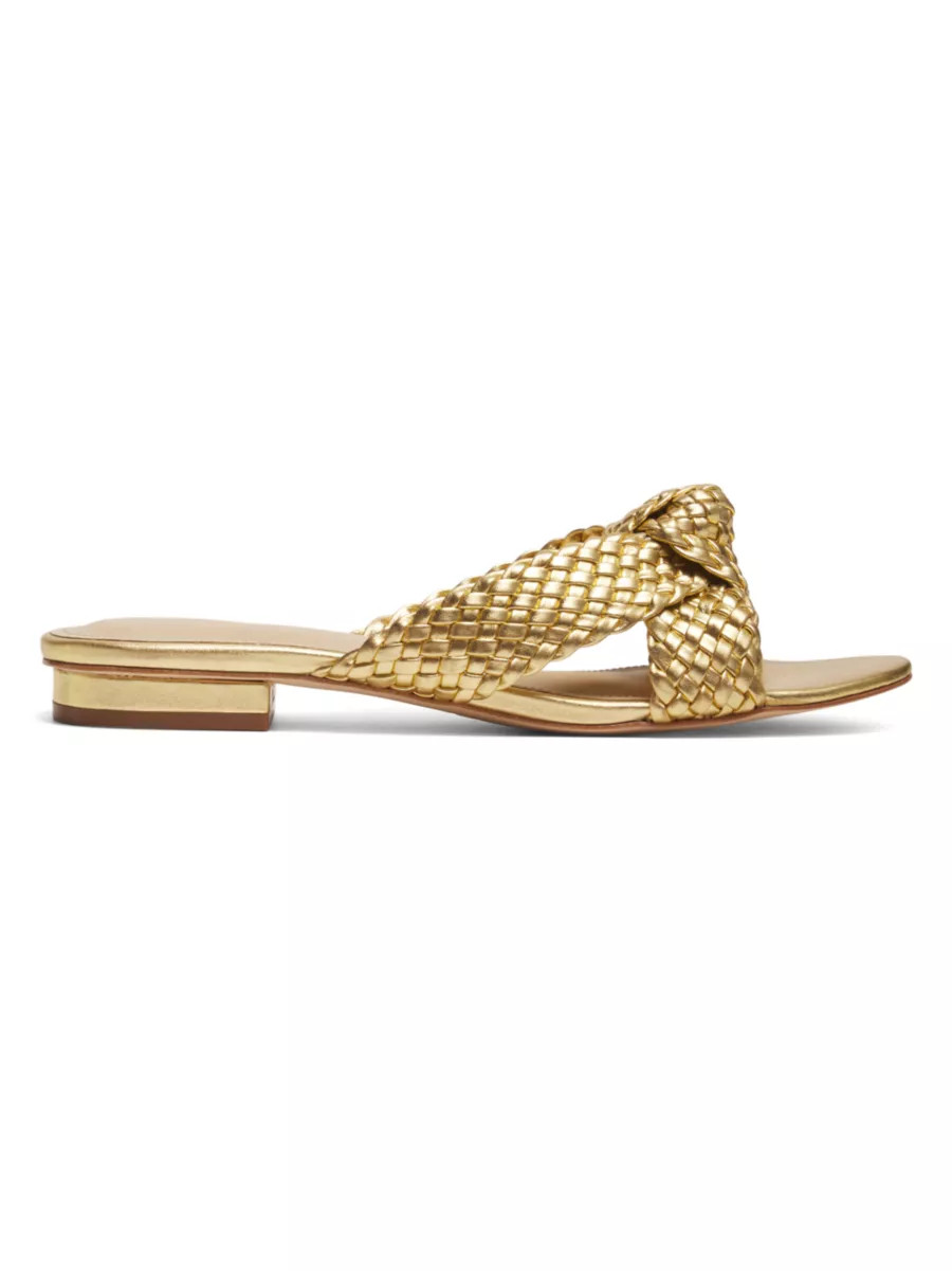 Braided Knot Metallic Leather Sandals | Saks Fifth Avenue