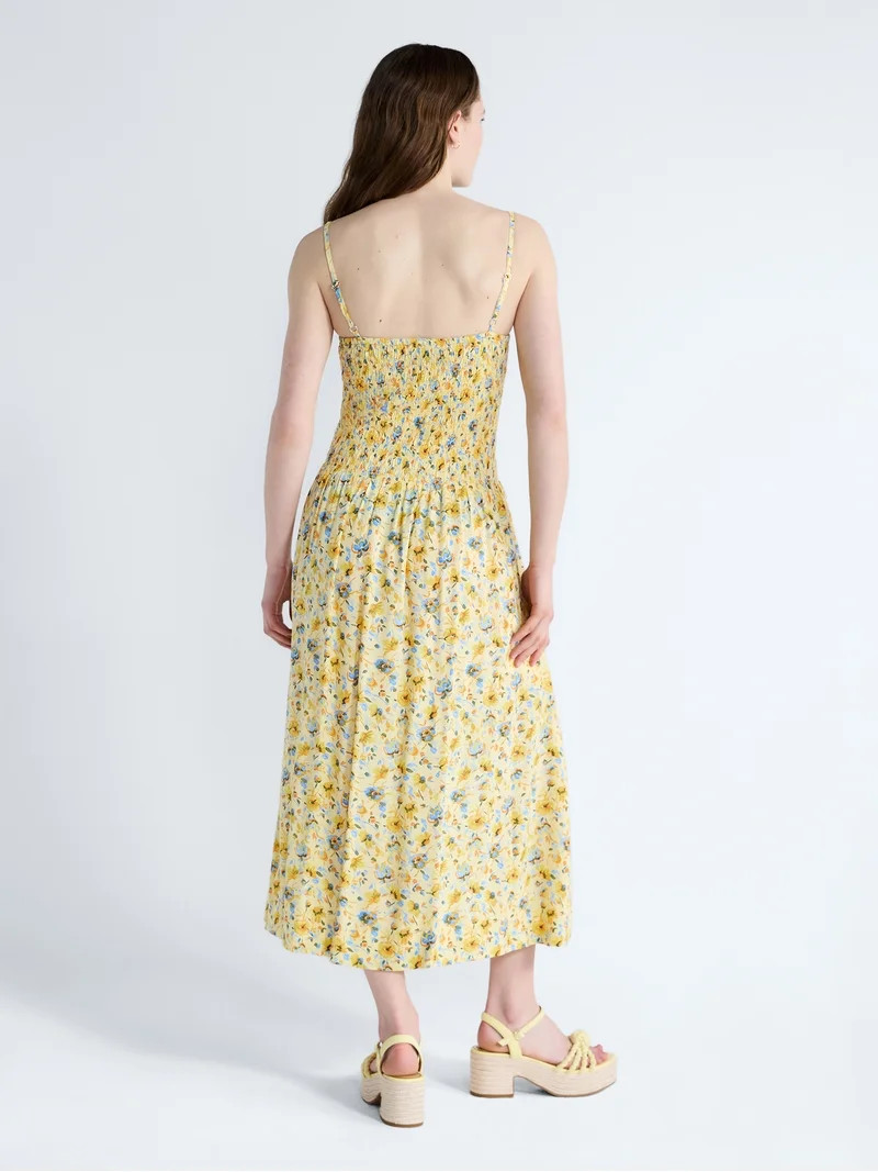 Free Assembly Women's and Women's Plus Sleeveless Smocked Maxi Dress, Sizes XS-4X | Walmart (US)