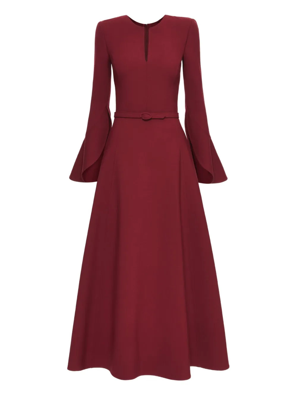 Oscar De La Renta Abito Midi Con Spacchetto | Rosso | FARFETCH IT | Farfetch Global