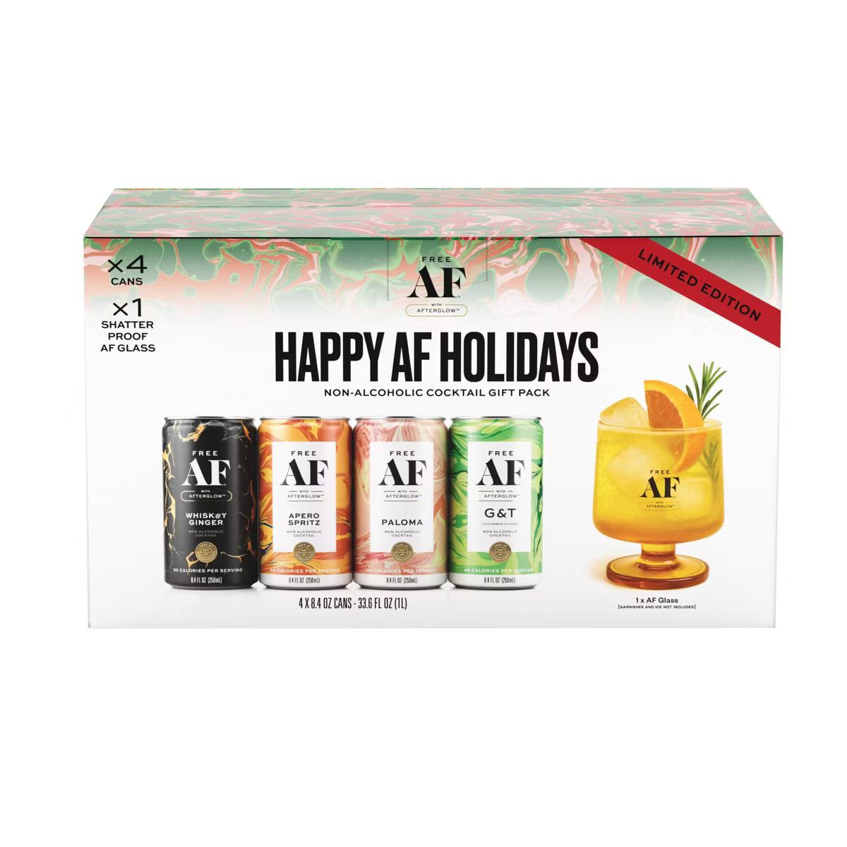 Free AF Non-Alcoholic Limited Edition Holiday Gift Pack Set - 4pk/8.4 fl oz Cans | Target