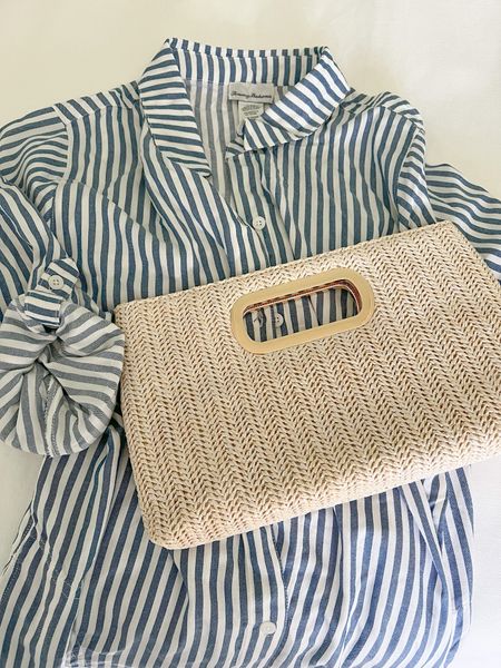 This Tommy Bahama beach cover-up is one of my most worn and it’s currently on sale! I love that you can go right from the sand to a beach-side happy hour with it, and this clutch is one of the first items I pack for every beach vacay!

Vacation outfit, coastal style, Tommy bahama chambray stripe boyfriend shirt, boyfriend shirt, swimsuit cover up, striped button up, top handle straw clutch, Amazon clutch, spring outfit, Amazon vacation bag, woven Amazon clutch, resortwear, button down beach coverup, blue & white striped swim cover-up

#LTKswim #LTKstyletip #LTKsalealert