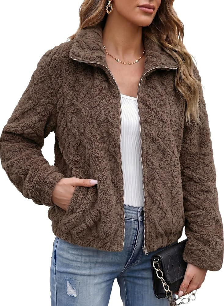 Dokotoo Women's Full Zip Fleece Winter Jacket 2026 Fall Warm Outerwear Coat | Amazon (US)
