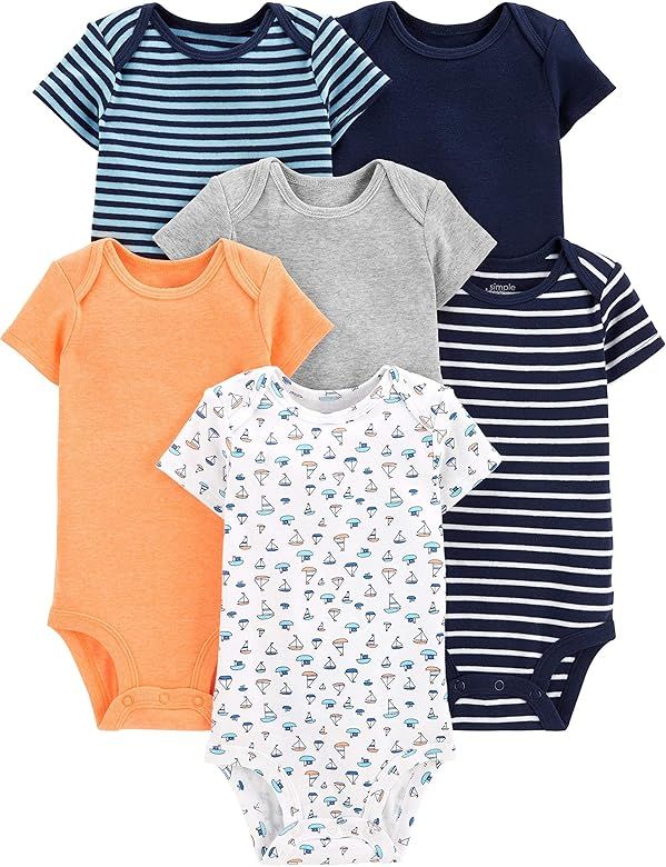 Simple Joys by Carter's Boys' 6-Pack Short-Sleeve Bodysuit | Amazon (US)