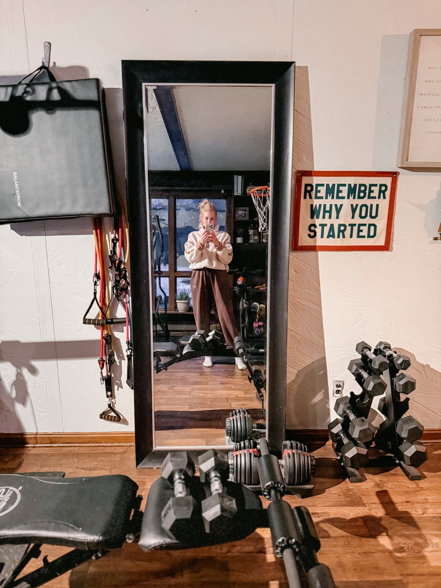 Remember why you started. 

Home gym favorites! 

#LTKfitnessgoals #LTKHome #LTKmomlife