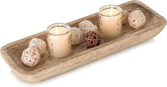 Romadedi Decorative Bowls for Home Decor 16" Wooden Dough Bowl for Decor, Large Wood Bowl for Kit... | Amazon (US)