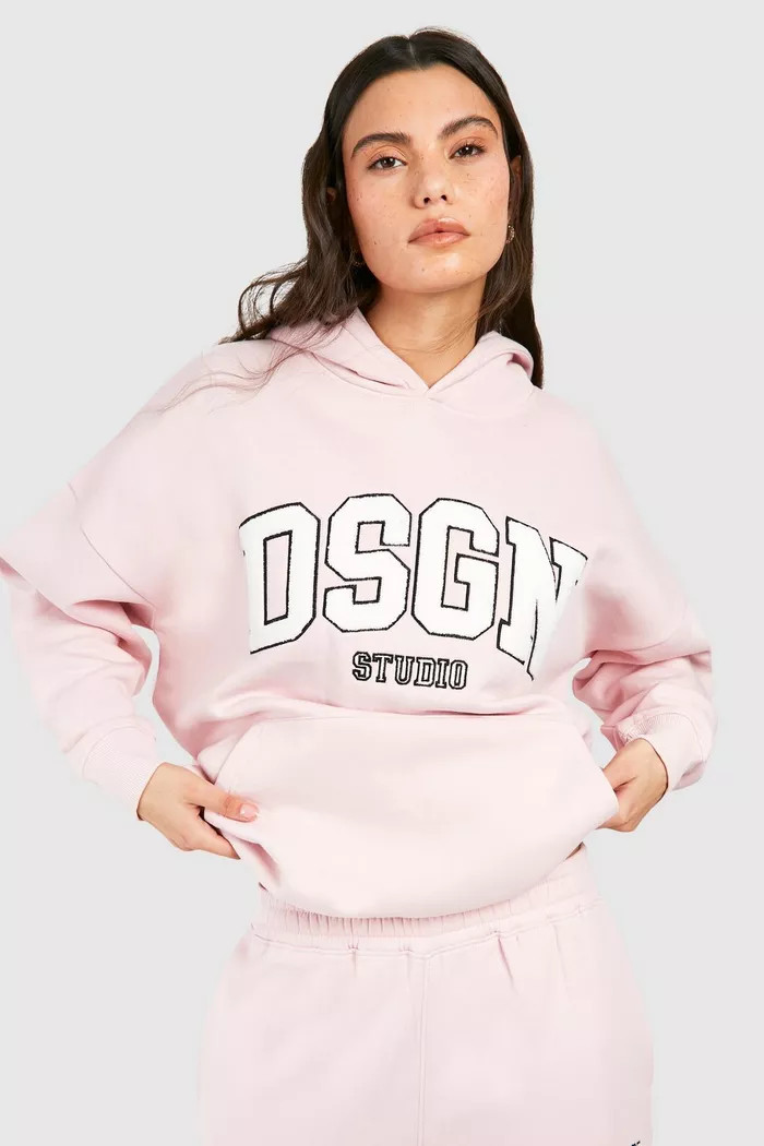 Dsgn Studio Towelling Applique Tracksuit Set | Boohoo.com (UK & IE)