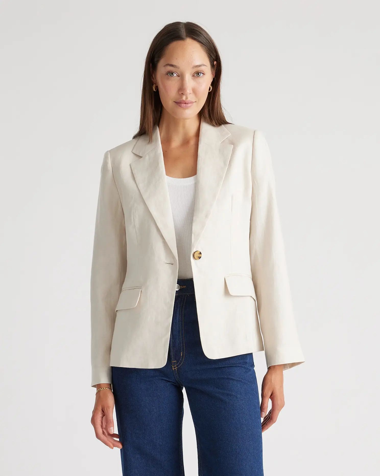 100% European Linen Structured Blazer | Quince