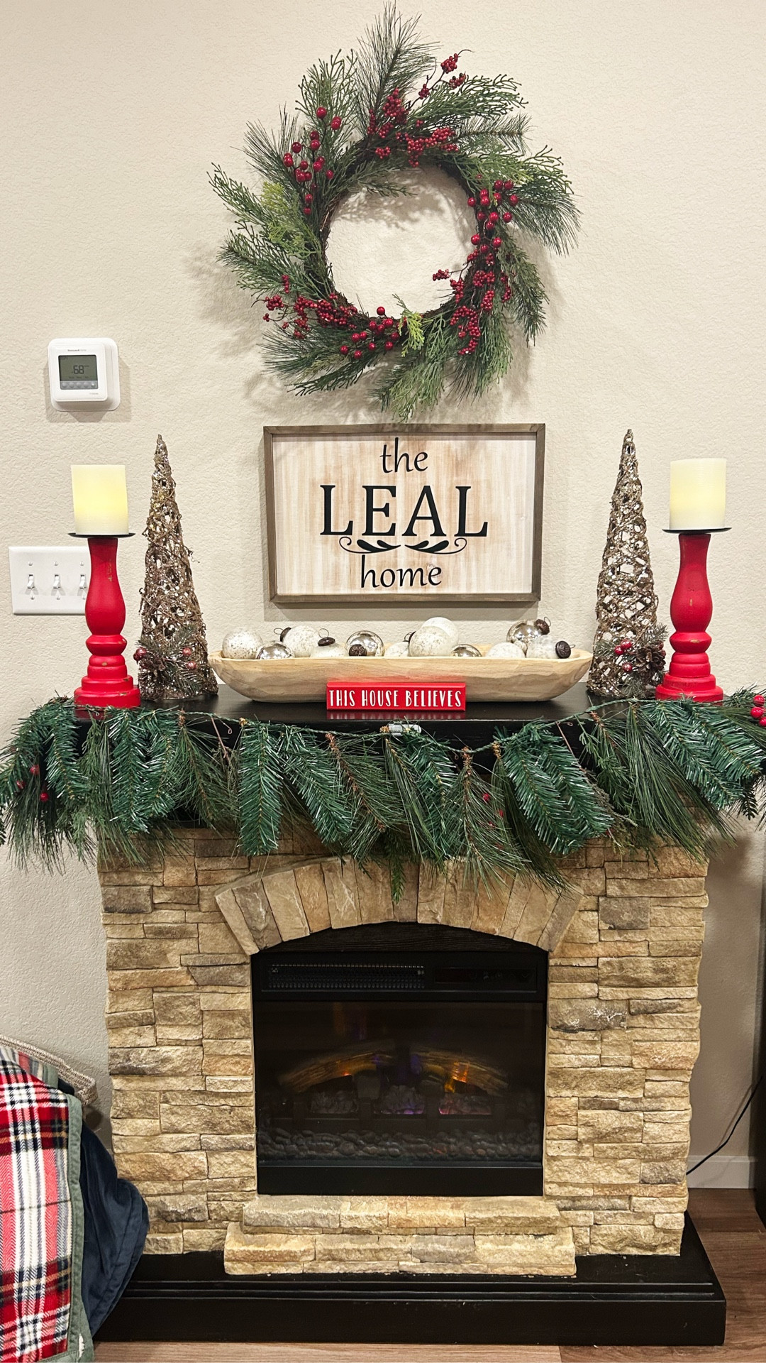 Cozy Traditional Christmas Living Room ✨
I styled our faux fireplace and entertainment stand with garlands, candles, gold accents, and classic Christmas greenery for the warmest holiday vibes.

#CozyChristmasDecor #TraditionalHolidayHome #FauxFireplaceStyling #ChristmasLivingRoomInspo #EntertainmentStandStyling

#LTKHome #LTKHoliday #LTKSeasonal