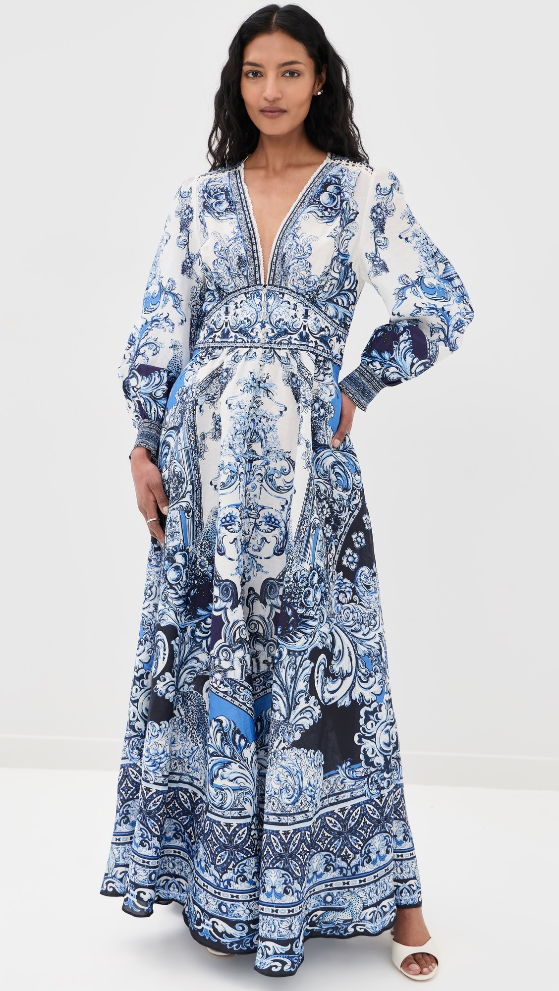 Button Dress with Shaped Waistband | Shopbop