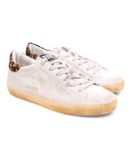 Golden Goose White Leopard-Back Superstar Leather Sneaker | Zulily