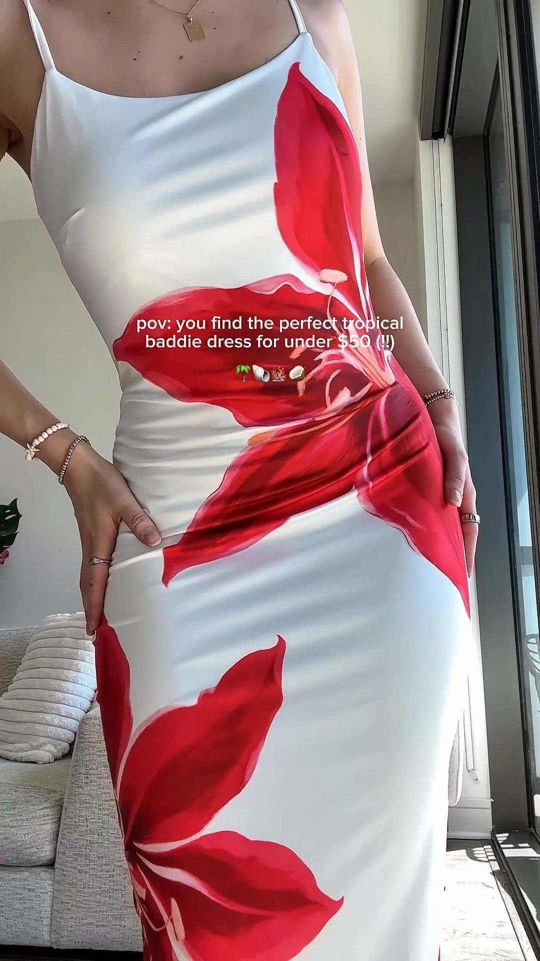 pov: you find THE tropical baddie dress for under $50 🌴🌺🪸🥥

wearing a size S ~ fits true to size!

features:
• double-lined (not see-thru) fabric
• super stretchy + hugs curves
• adjustable straps
+ has a flattering back slit

 comes in tons of cute colors & prints!

[ibiza outfit, ibizacore, mykonos maxi dress, amazon fashion finds, finds under 50, mermaidcore, flower print, hibiscus pattern, orchid detail, red and white dress, garden party outfit, wedding guest dress, bachelorette, graduation, resort, white lotus, seasonal beach vacation]

#LTKStyleTip #LTKFindsUnder50 #LTKSeasonal