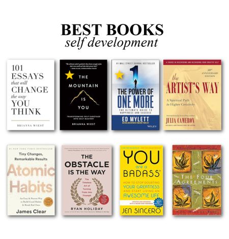 My top books in the self development category 📖 the ones with a gold star are what I’d start with: “The Mountain Is You" by Brianna Wiest & “The Power of One More” by Ed Mylett ⭐️ 

#LTKfitness #LTKbeauty #LTKMostLoved