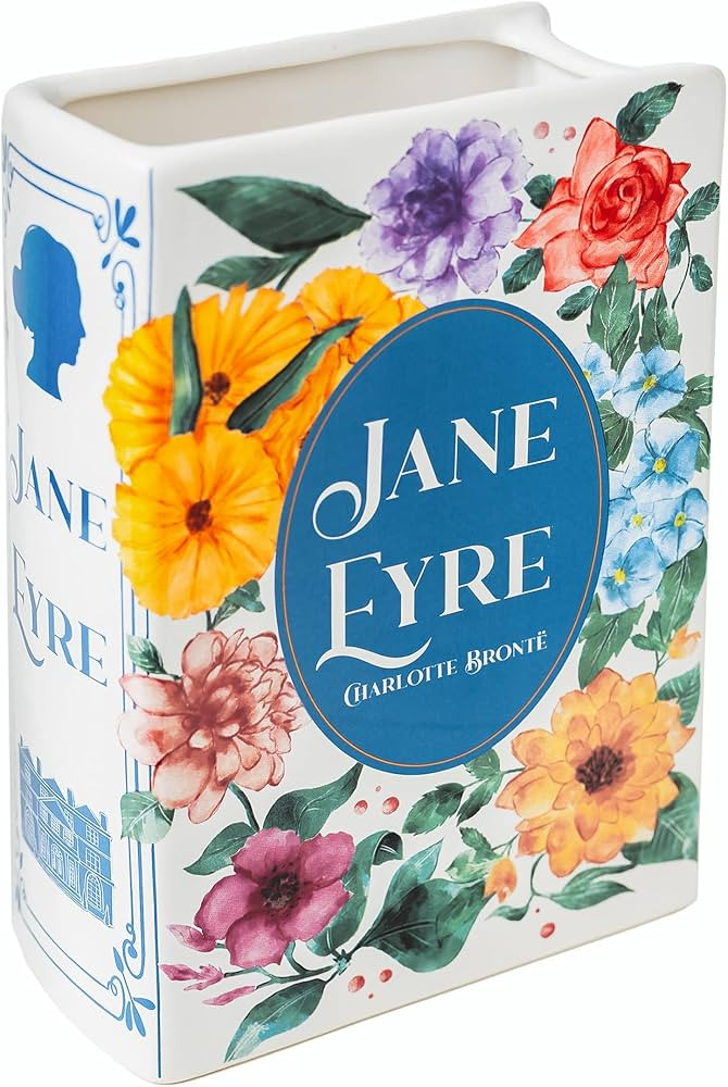 Ceramic Book Vase for Flowers, Jane Eyre by Charlotte Bronte Cute Flower Vase, Bookshelf Decor Ae... | Amazon (US)