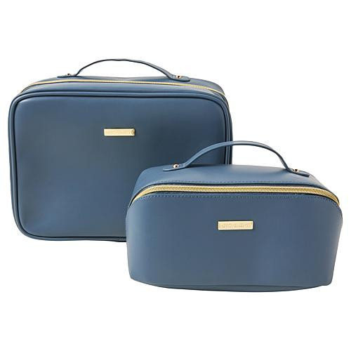 Improvements Beauty Travel Organizer - Set of 2 - Blue | HSN