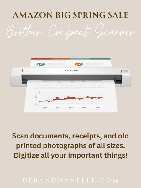 This Brother Compact Scanner is deeply discounted for Amazon’s Big Spring Sale and it is an amazing device. You can easily digitize any size document, receipt, or old photograph by quickly scanning it. If you don’t want to lose your old photos, use this to scan and save them all!! 

#amazon #bigspringsale #scanner 

#LTKfindsunder100 #LTKsalealert