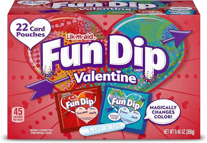 Fun Dip Valentine's Day Candy, Friendship Exchange, 22 Count Box | Amazon (US)