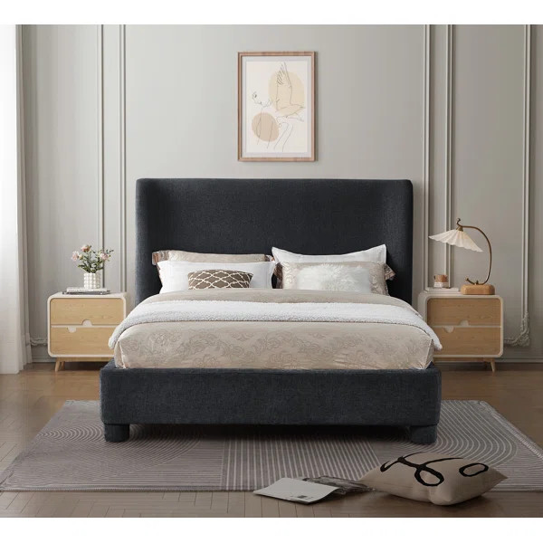 Hridhaan Upholstered Unfinished Wingback Bed | Wayfair North America