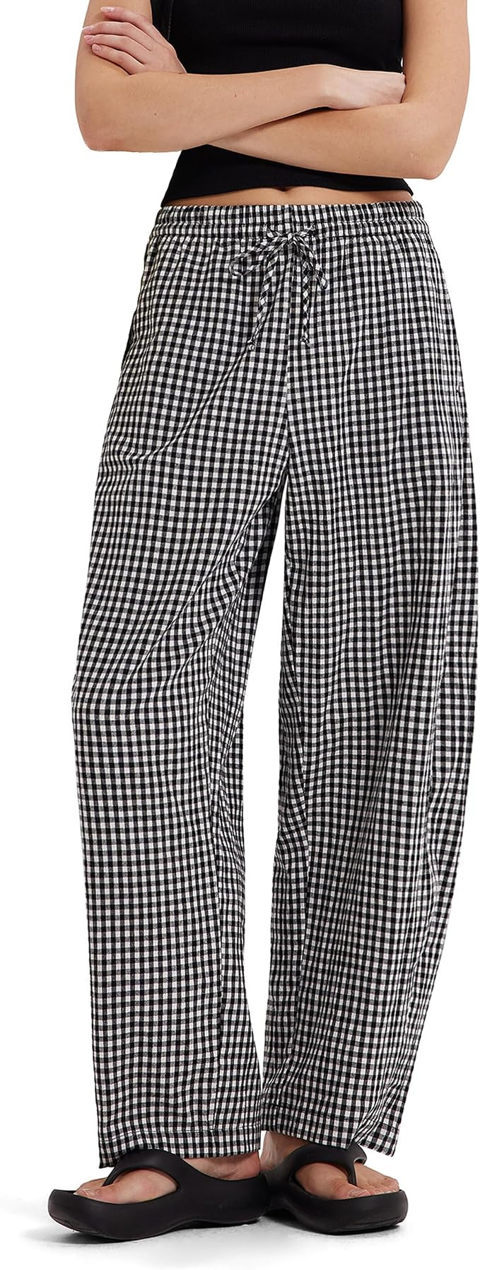 MOOSLOVER Women Linen Lightweight Barrel Pants Drawstring Comfort Casual Lounge Pants Baggy Loose... | Amazon (US)