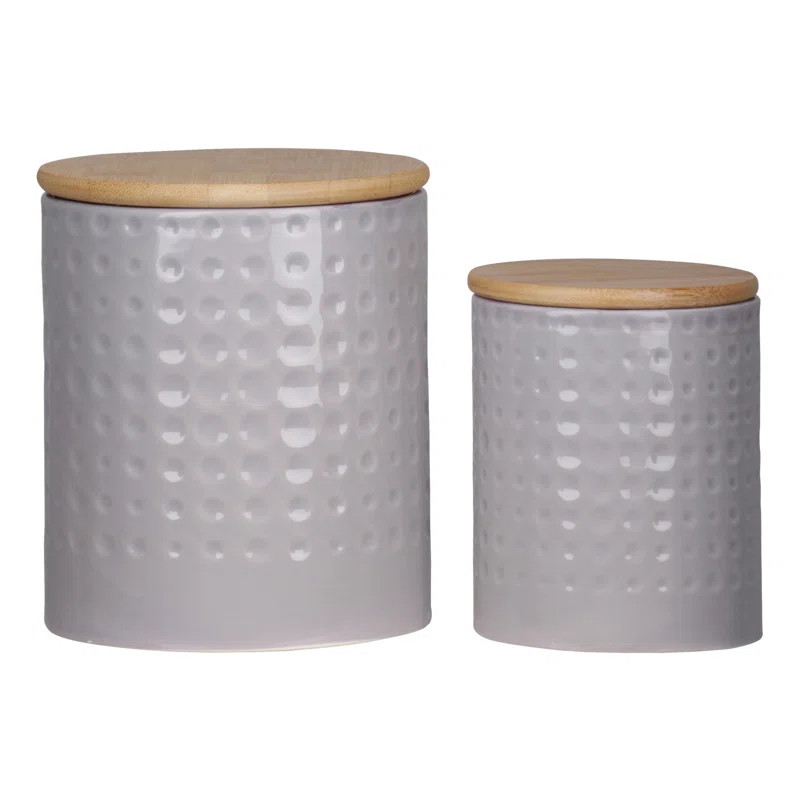 Engraved Dots 2 Piece Kitchen Canister Set | Wayfair North America