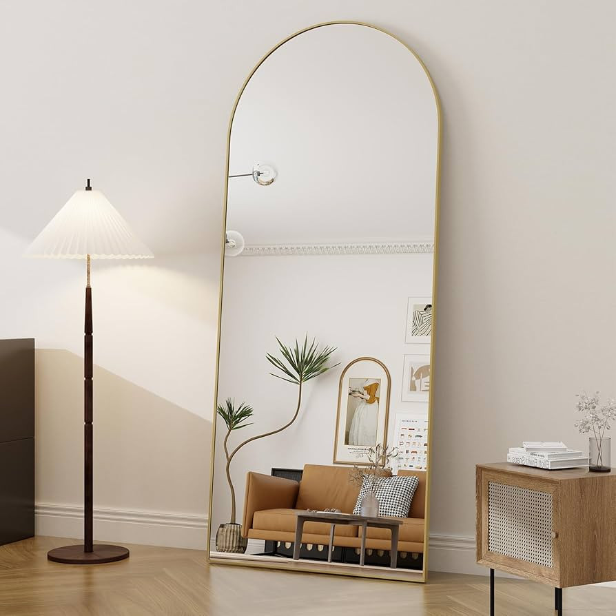 71"x30" Arched Full Length Mirror Free Standing Leaning Mirror Hanging Mounted Mirror Aluminum Fr... | Amazon (US)