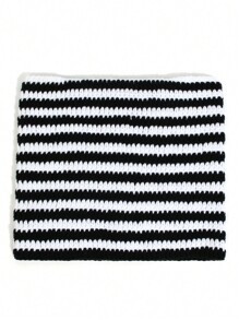 1pc Unisex Halloween Striped Knitted Beanie Cap For Couples, Women's Cat Ear Design Cute Pointed ... | SHEIN