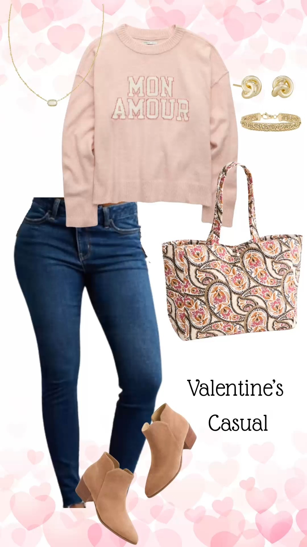 This is a comfortable, casual Valentines Day outfit to meet up with your friends or to go out on an adventurous date. 
I’d wear this outfit several times over the cooler months. 
The Vera Bradley tote is perfect for holding all your mom items or boxes of chocolates to give out 💕 I love how much my Vera Bradley tote holds! 
#valentinesoutfit #americaneagle #verabradley #talbots 

#LTKActive #LTKootd #LTKmomlife
