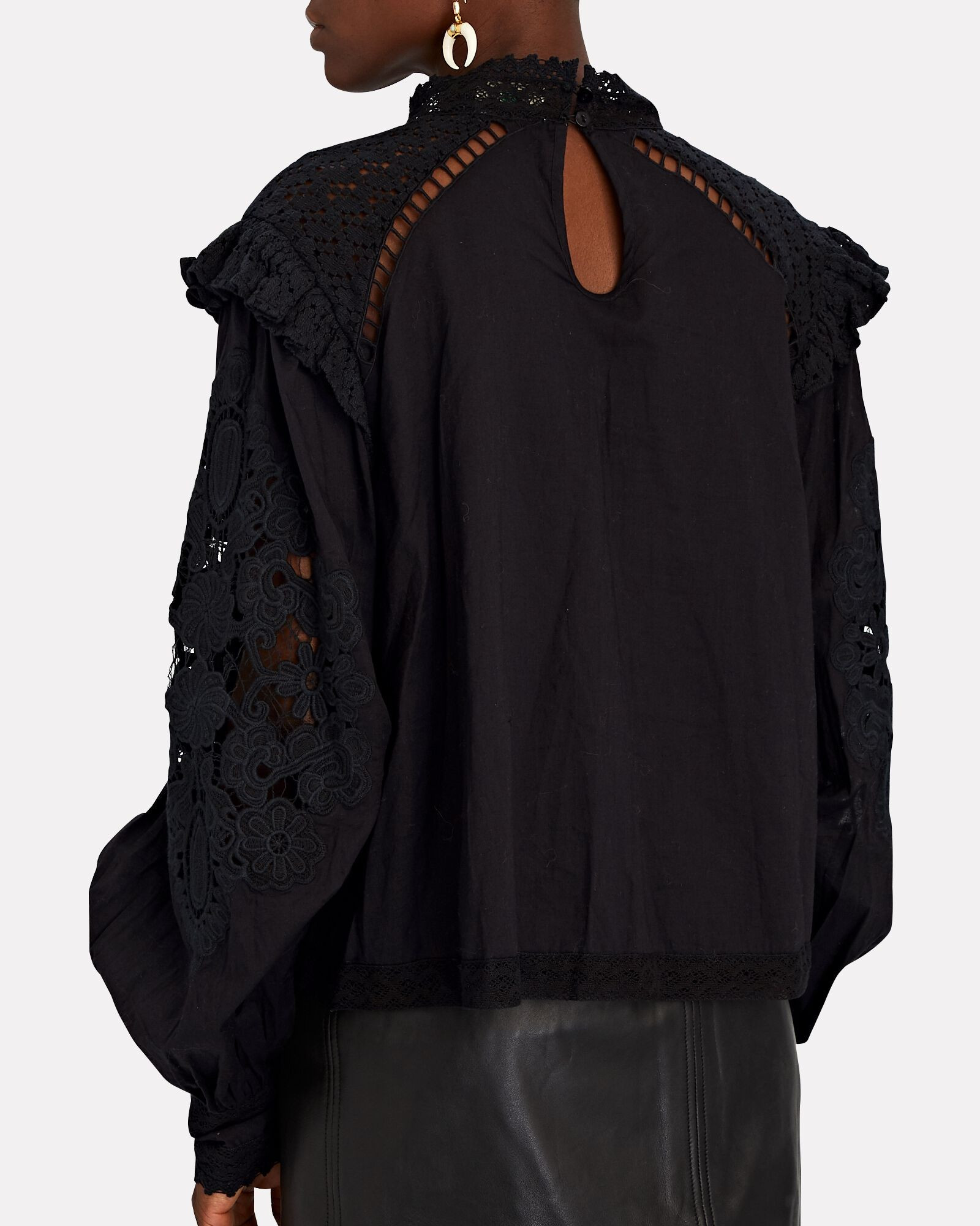 Lace-Trimmed Cotton Blouse | INTERMIX