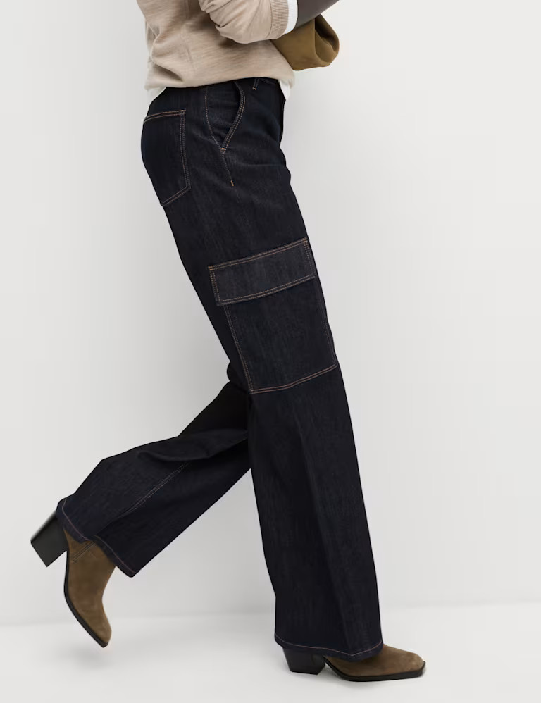 High Waisted Wide Leg Cargo Jeans | Marks & Spencer (UK)