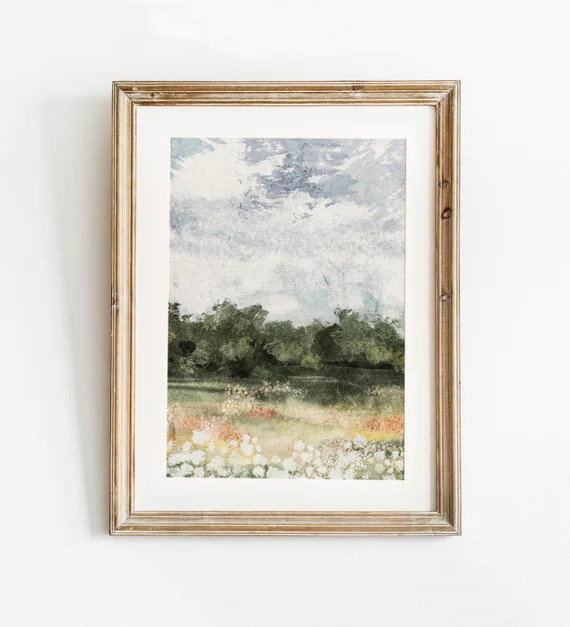 Summer Landscape Print Printable Wall Art Vintage Style - Etsy | Etsy (US)