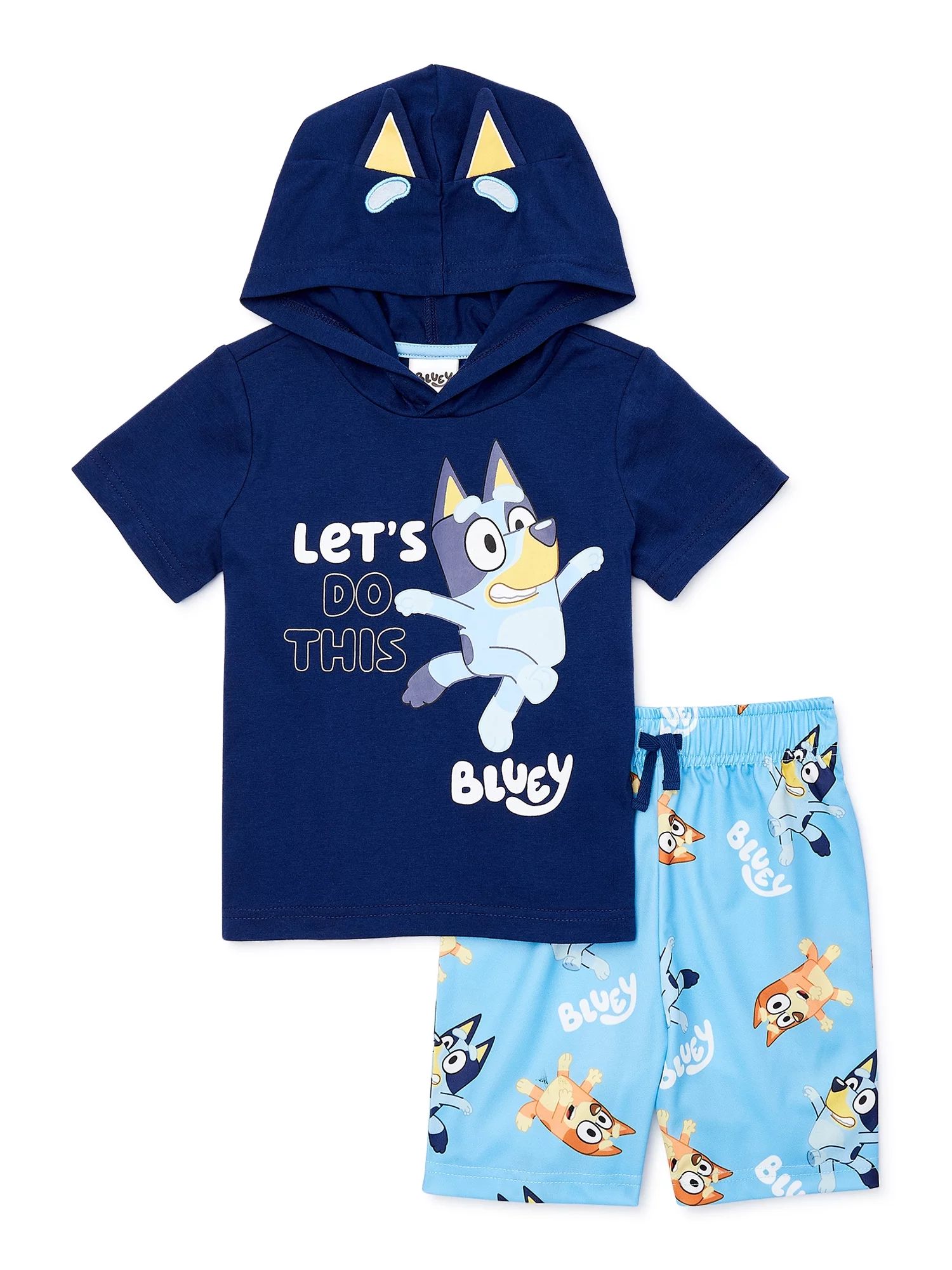 Bluey Toddler Boys Cosplay Hooded Top and Shorts Set, 2-Piece, Sizes 2T-5T | Walmart (US)