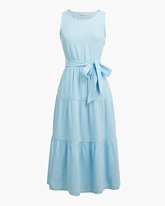 Belted gauze midi dress | J.Crew Factory