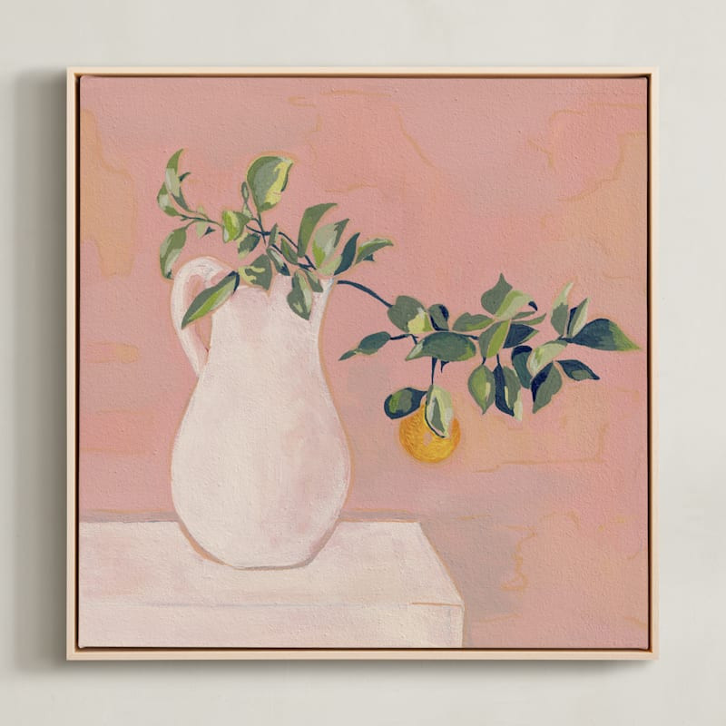 "Orange Branch" - Mixed Media Limited Edition Art Print by Carolyn Hunt. | Minted