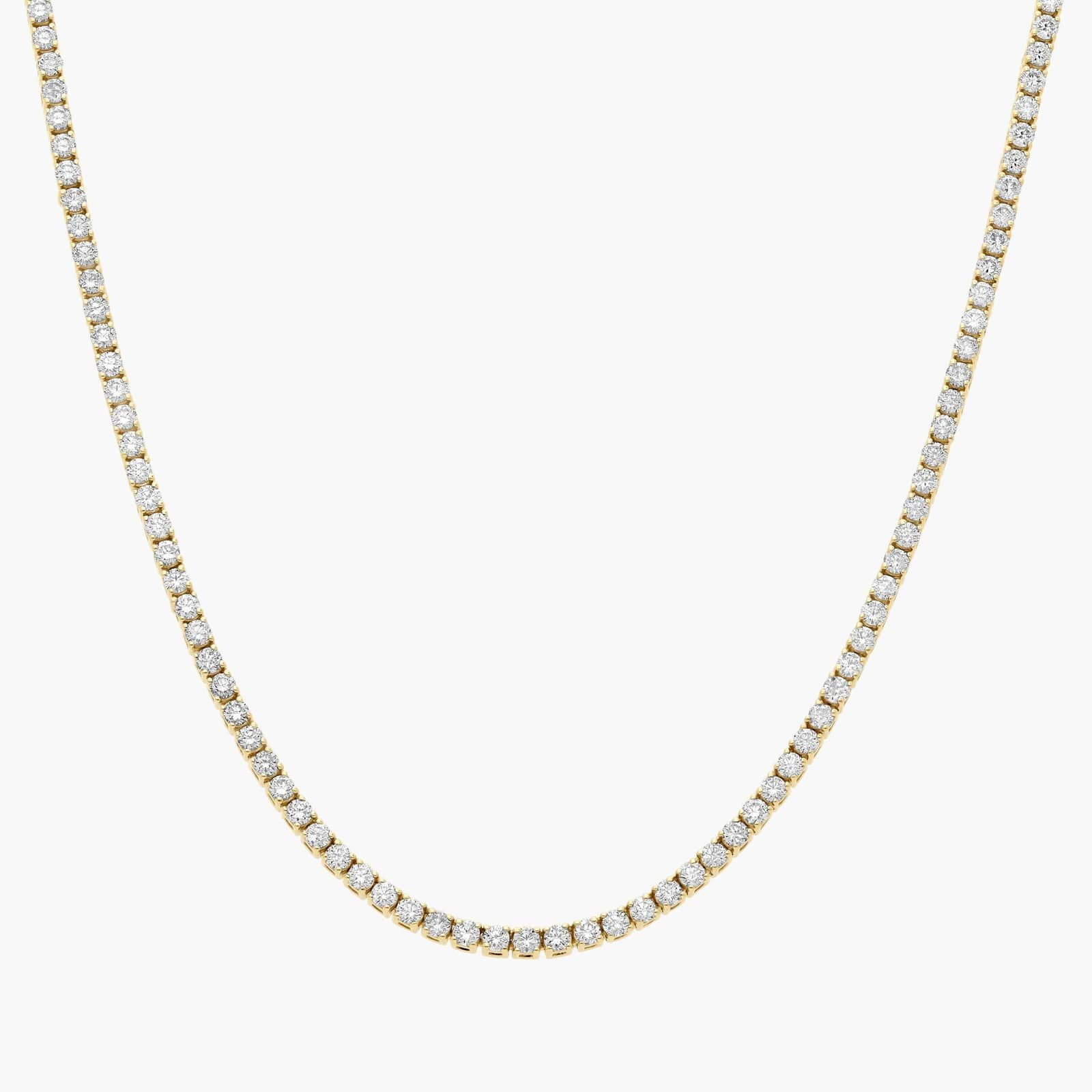 16 " Straight Lab-Grown Diamond Tennis Necklace In 14K Yellow Gold (5 Ct. tw. - F-G / VS2-SI1) | Blue Nile