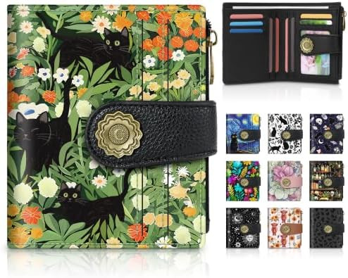 PU Leather, Bifold Credit Card Ladies Purse, Holiday Gifts for Mom, with 1 ID Window 10 Card Slot... | Amazon (US)