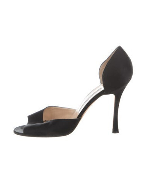 Manolo Blahnik Peep-Toe d'Orsay Pumps Black | The RealReal