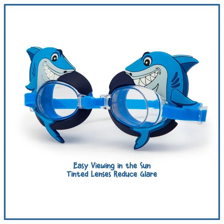 Eye Pop Swim Goggle for Children 6 Years and Up, Blue Shark, Unisex | Walmart (US)