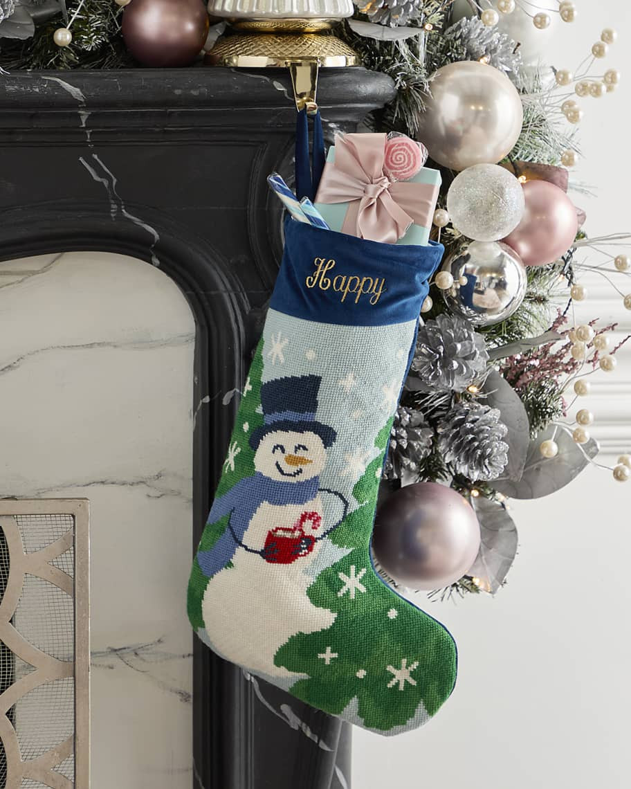 Bauble Stockings x Sainty Nelsen "The Frosty" Christmas Stocking, Personalized | Neiman Marcus