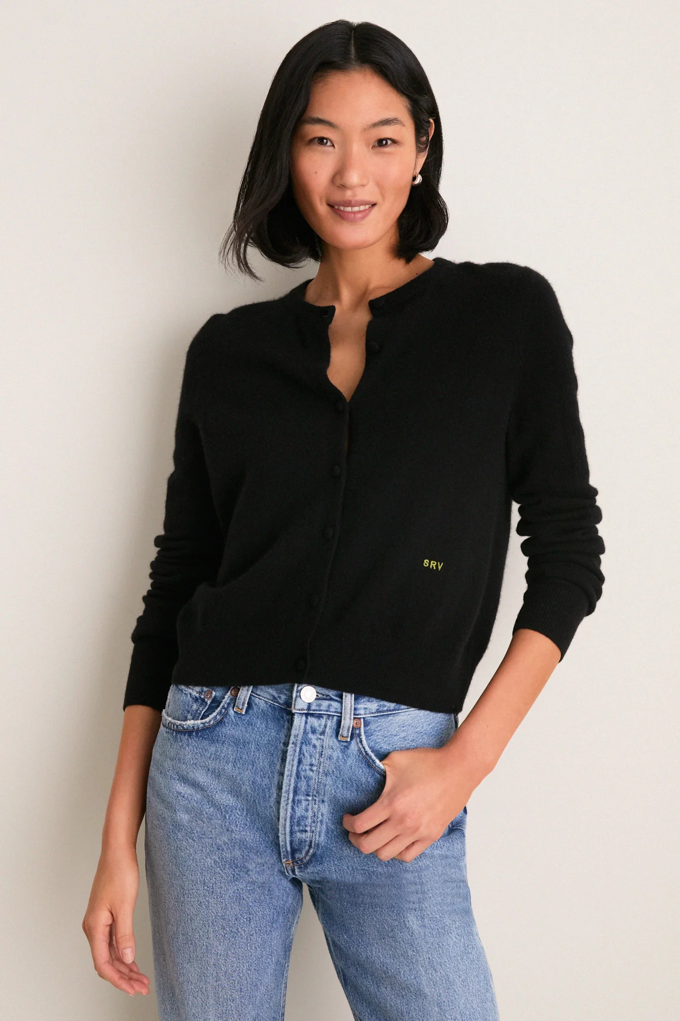 Black Cashmere Riley Cardigan | Tuckernuck (US)