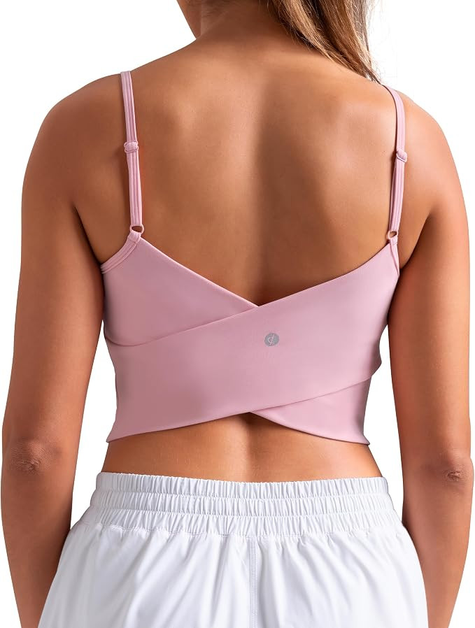 Colorfulkoala Women's Dreamlux Crop Tank Tops with Built in Bra Adjustable Spaghetti Strap Workou... | Amazon (US)