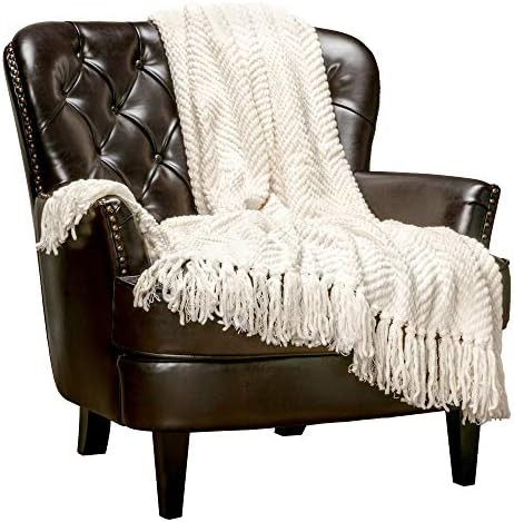 Chanasya Textured Knitted Super Soft Throw Blanket with Tassels - Warm Fluffy Cozy Plush Knit - f... | Amazon (US)