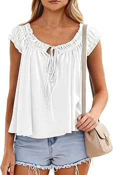 PRETTYGARDEN Womens Summer Tank Tops Babydoll Peplum Blouses | Amazon (US)