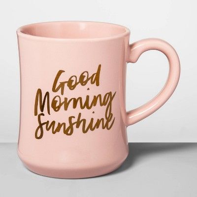 15oz Stoneware Good Morning Diner Mug Light Pink - Opalhouse™ | Target