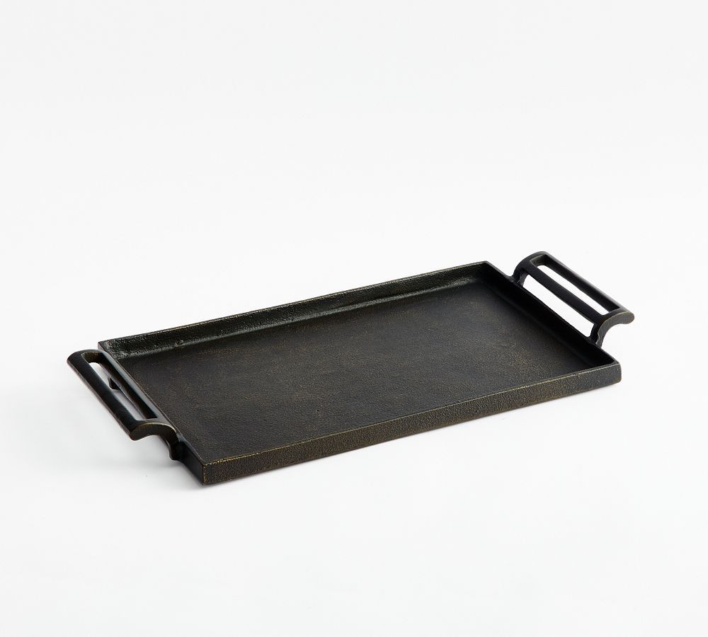 X-Small Rectangle Antiqued Metal Tray - 7"Diam | Pottery Barn (US)