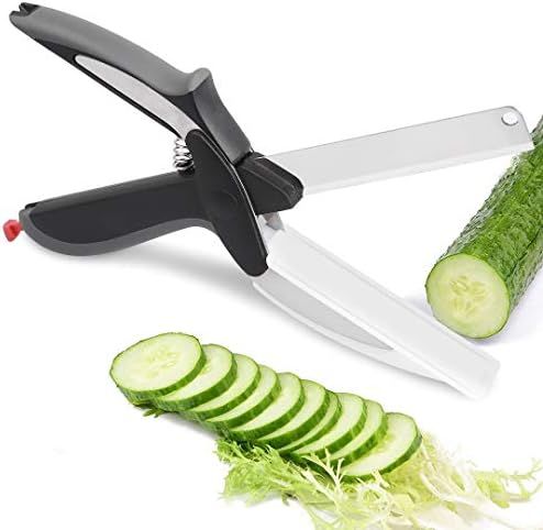 Clever Food Choppers Smart Cutter Slicer Kitchen Shears with Built-in Cutting Board for Picnics &... | Amazon (US)