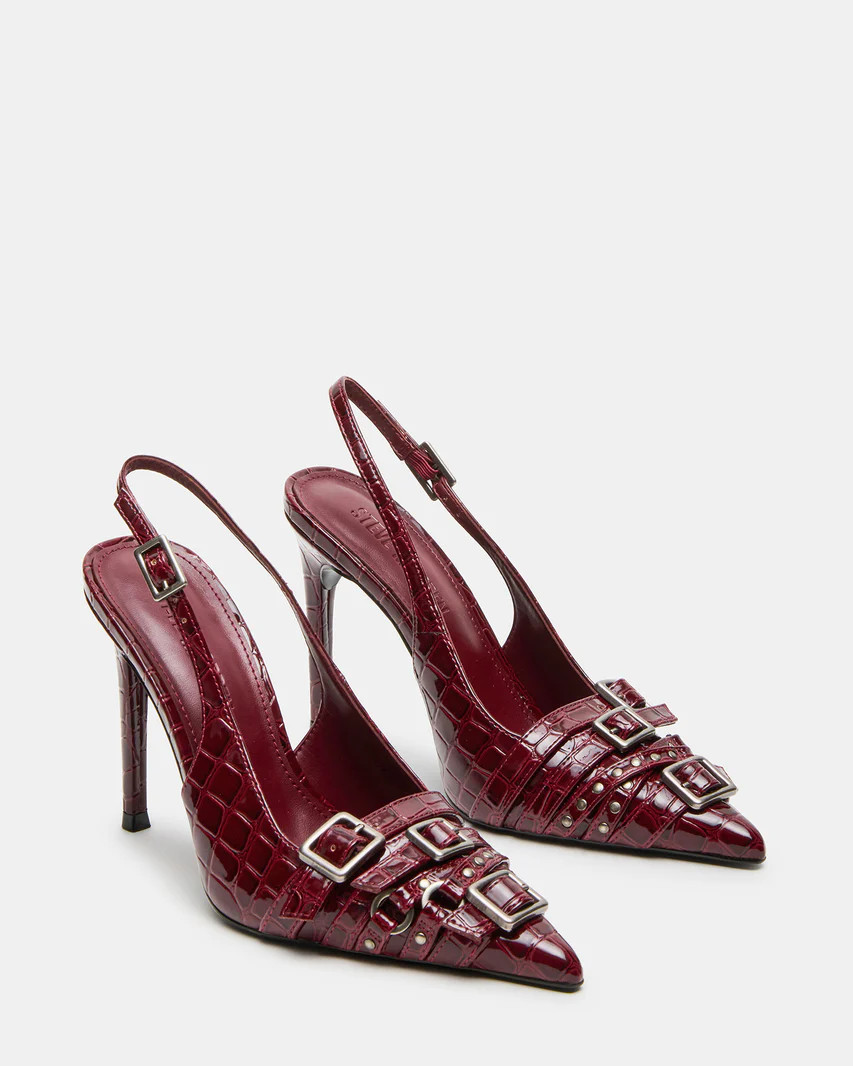 RIVVY Red Crocodile Pointed-Toe Slingback Heel | Women's Heels | Steve Madden (US)