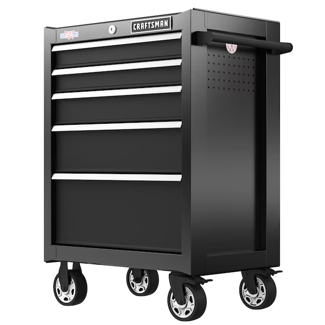 CRAFTSMAN 2000 Series 26.5-in W x 37.5-in H 5-Drawer Steel Rolling Tool Cabinet (Black) | Lowe's