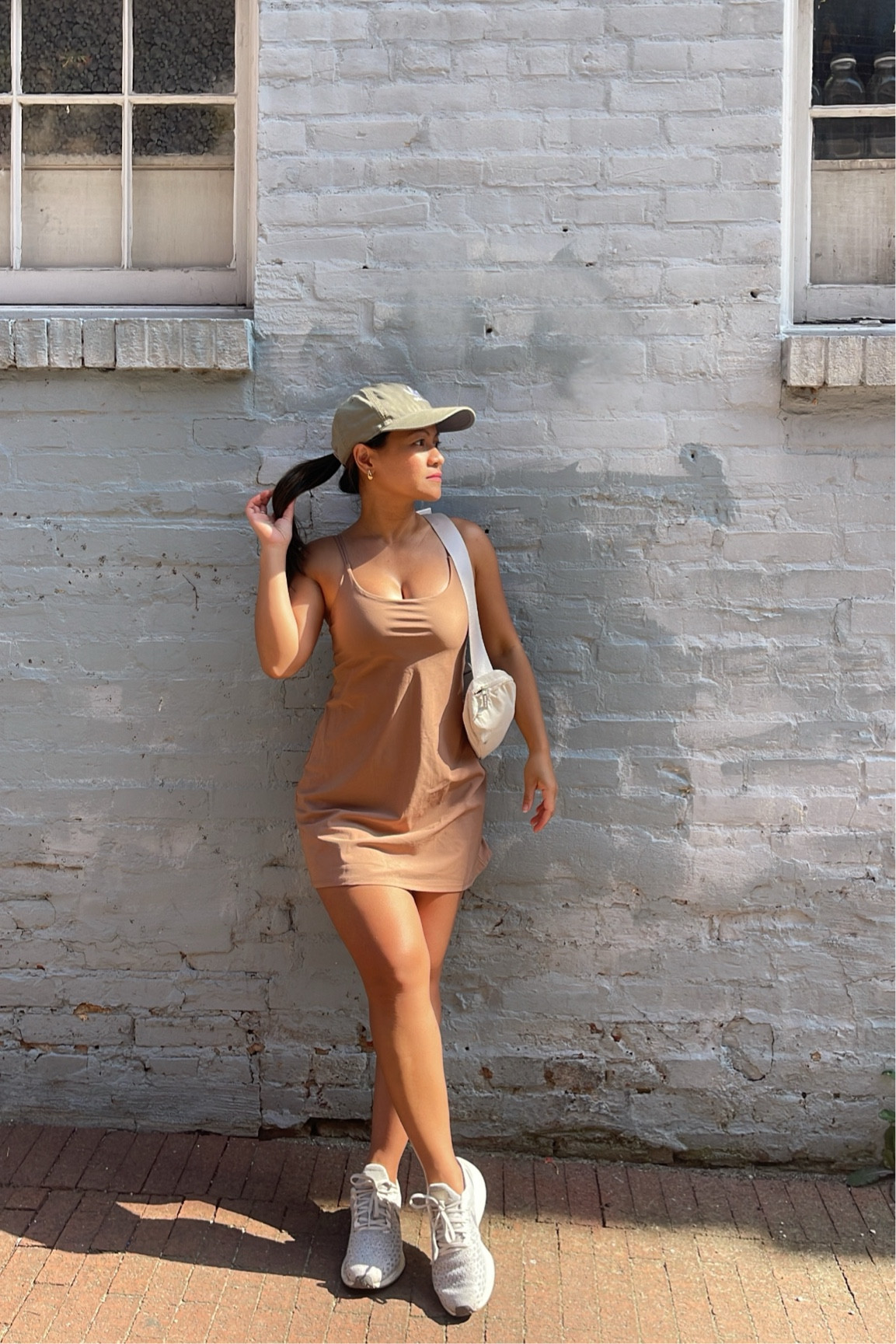 This mini traveler dress is from Abercrombie. It has shorts built it. Very other and cool material. I walked in this for 3 miles and it kept me cool and comfortable.  Currently on sale for $42. Other colors available in Petite! 

#LTKFitness